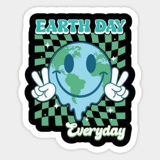 Earth Day Everyday Smile Face Hippie 54th Earth Day Anniversary Sticker